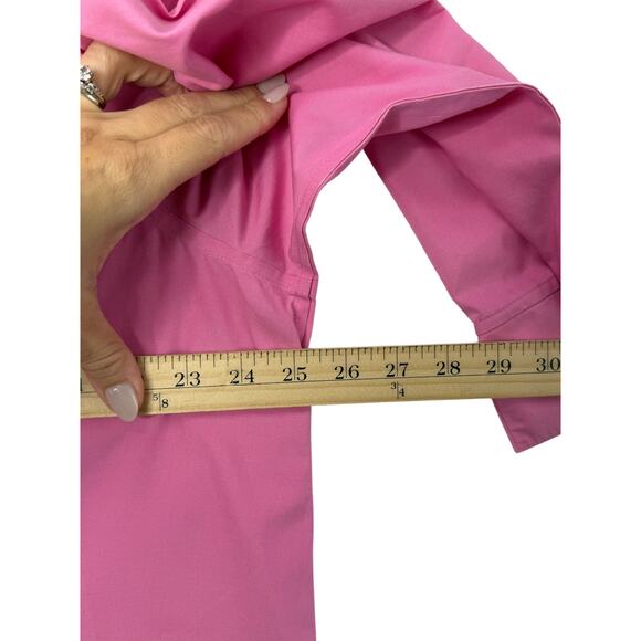 Foxcroft Heritage Non-Iron Shirt 18W Pink Cotton Poplin Button Front Classic - Picture 7 of 10